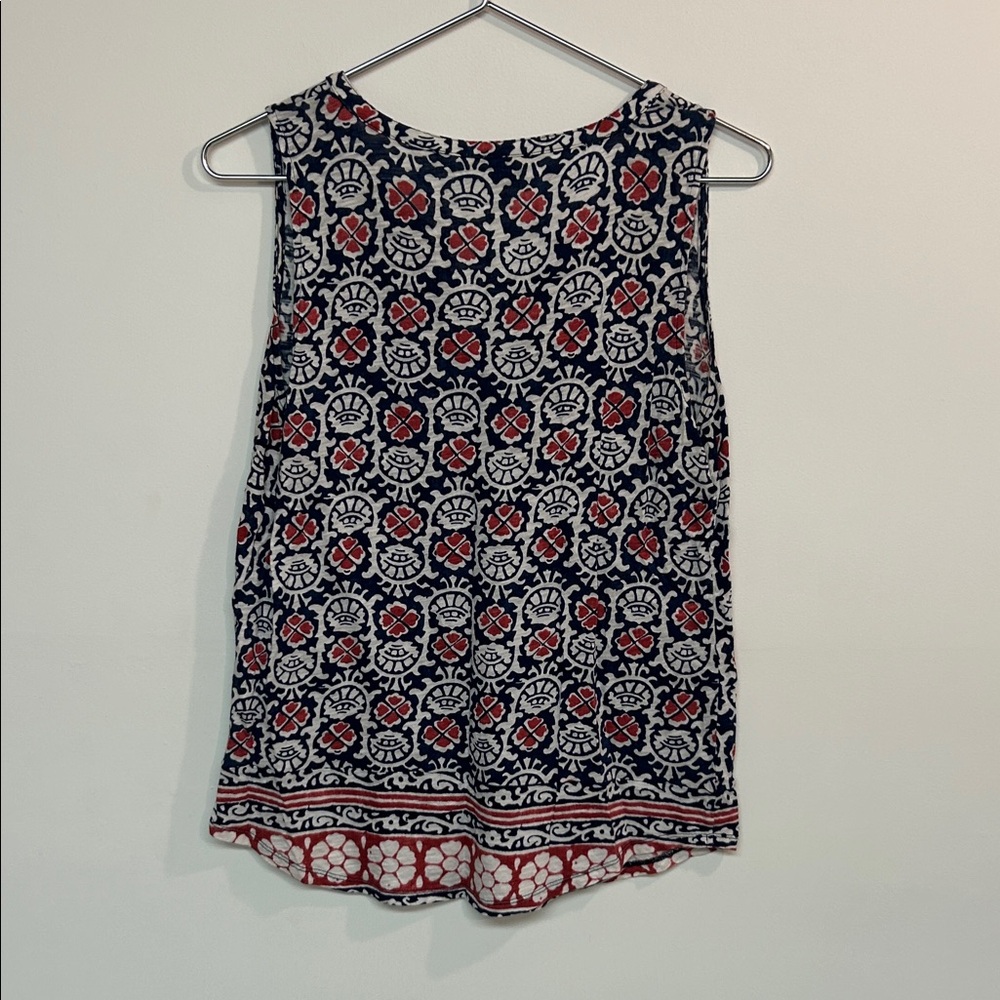 Lucky Brand Red and Blue Patterned Tank Top - Picture 4 of 5